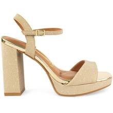 Vizzano Platform Sandal With Chunky Heel, Original, 6551-100 - Gold - View 2
