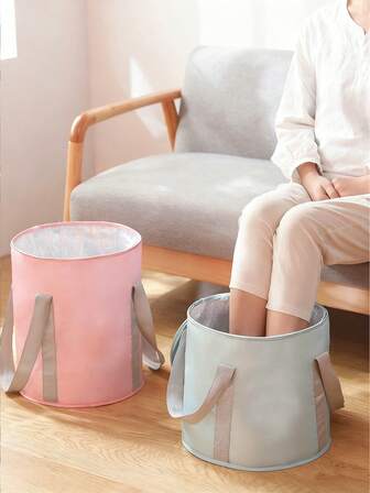 Portable Foldable Leg & Foot Bath Bucket With Ergonomic Handles, Compact & Lightweight, No Electricity Needed, & Formaldehyde-Free, Easy Storage Design For Home, Dorm, Travel Relaxation, Foot Bath Foot Soak Tub, Foot Bath Basin, Foot Wash Basin For Home Ideal For Home Spa, Foot Spa, Portable Feet Spa Soaking Basin Bucket, Basin, Bathroom Essentials, Bathroom, Collapsible Bucket