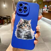 2026 nueva funda de teléfono esmerilada, funda de teléfono con estampado de gatito lindo y esponjoso para  17 14 Pro Max  17 13  17 12  17 11  Galaxy S23 S22 S21 S20 protector de teléfono funda de pareja regalo para novio novia regalo de vacaciones - Blanco antiguo - Ver 4