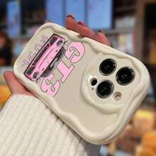Funda para teléfono con diseño de coche rosa y carcasa de onda crema, compatible con varios modelos de de, incluyendo 6 Plus, 15 Pro, 12 yás. - Blanco - Ver 9