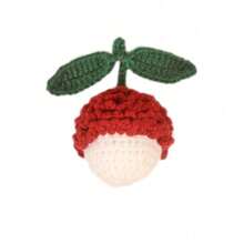 Cute Handmade Crocheted Lychee Keychain, Bag Pendant, Accessory, Gift - 紅色 - 查看 2