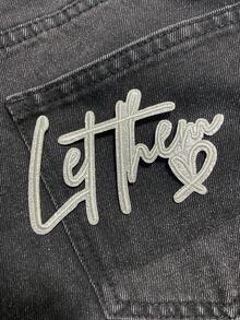 1 Set Of 3/6pcs Let Them English Letter Series Embroidery Patch Cute Fashion Polyester Badge Applique DIY Clothing Iron On Patches Sew Accessory Cloth Stickers Suitable For Backpacks, Jeans, Jackets, T-Shirts, Hats, Dresses, Etc - Multicolor - View 7