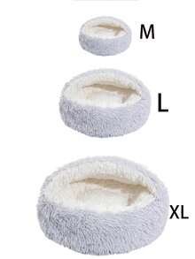 Cama acolchada con concha gruesa, cama blanda para gatos, cama con capucha, cama caliente para mascotas, casita para gatos, cama para perros pequeños y gatos