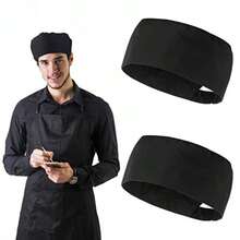 WSXC 2Pcs Unisex Chef Hats - Adjustable Kitchen Caps For Cooking And Food Service - Black - 如圖 - 查看 1