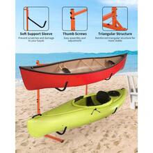 Freestanding Kayak Storage Rack, Outdoor Kayak Storage Rack For 2 Kayaks, Canoes, SUPs, Paddle Boards & Surfboards,Loading Capacity 175lbs,48.4"X54.29"X29.8" - Default - View 6