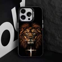 L-Lion Animal Phone Case For  17,16,15,14,13,12,11,Pro,Max,Plus,E,Air,Mini Black Tpu Cover.Holiday Phone Accessories. - Z8 - Xem 7