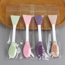 1 Stück Doppelendiger Dual-Purpose Maske Pinsel, Silikon Maske Stab, Spatel Typ Klebstoff Kopf + Gesichtsreinigungsbürste, Gesichtsreinigungsschaber, zum Auftragen von Schlammmaske, Foundation Pinsel, Concealer Pinsel, Rouge Pinsel, Konturpinsel, Rouge Pinsel, Bronzer Pinsel, Puder Pinsel, Foundation Pinsel, Rouge Pinsel