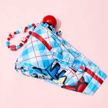 Miniso Hello Kitty UV Protection Umbrella, UPF 50+ Sun Block 5-Fold Portable Pocket Umbrella, Cute Sanrio Sunshield For Outdoor(4 Colors)-Plaid Style