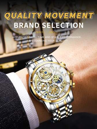 BINBOND Quality Men Watch Luxury High Man Quartz Wristwatch Waterproof Luminous Date Stainless Steel Men's Watches Casual Clock