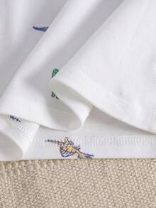 男童休闲卡通恐龙印花短袖Polo衫，夏季 - 白色 - 查看 5