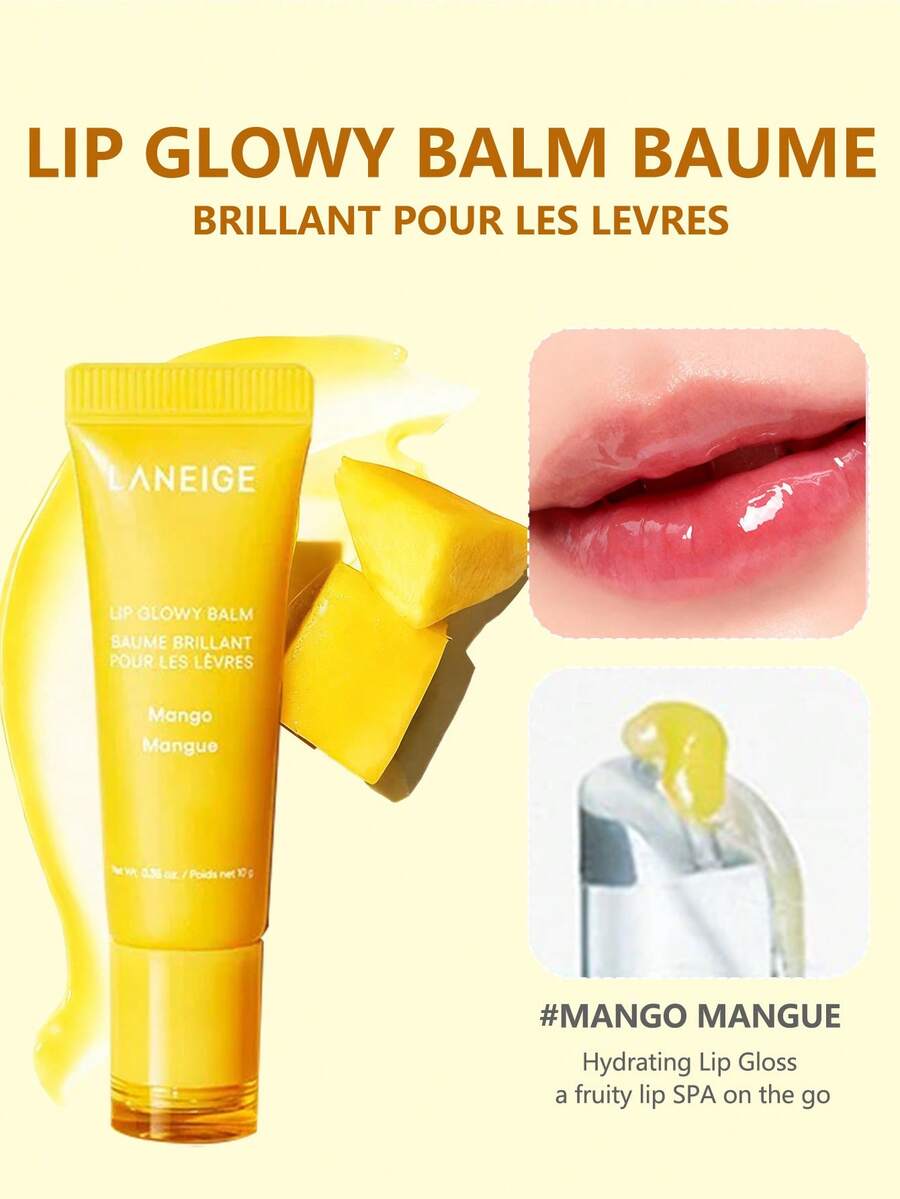Laneige 10g Lip Gloss Balm, Infused With Moisturizing Essence, Non-Sticky Nourishing, Fruity Lip Oil, Creates Glossy Glass Skin Effect, Korean Dewy Makeup Look - Mango - View 1