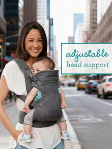 四合一多功能婴儿背带，可调节，符合人体工学，必备单品，适合新生儿至幼儿，灰色