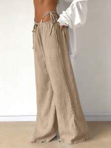 Women's Casual Comfortable Versatile Linen Loose Flowy Wide Leg Pants