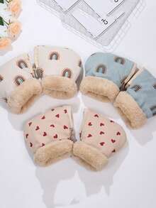 儿童滑板车自行车保暖加厚车把手套，儿童户外平衡车防冻骑行手套 - 彩色 - 查看 5