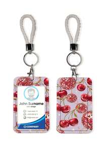 1pc ABS Party Style Cherry Star Light Ball Pattern Fashion Personalized Keychain Pendant, Bag Charm, ID Card/Pass Holder