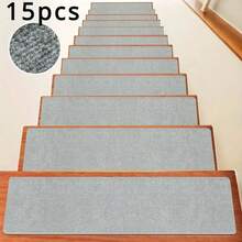 防滑楼梯垫，室内自粘式踏步垫，四季通用家居装饰楼梯垫，冬季保暖防滑楼梯垫，可选1/7/15片装，适用于室内木质台阶，可水洗重复使用，是儿童、老人和宠物的理想之选，防止宠物和老人滑倒，装饰性楼梯垫 - 彩色 - 查看 28