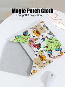 Self-Adhesive Magic Fabric Makeup Bag, Asymmetric Cat Pattern Inner Packaging, Wrinkle Cloth For Photography Lens Storage, Animal Element - Multicolor - View 2