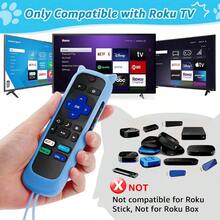 AWYY3+2 Packs Replacement Remote For Roku TV With Silicone Protective Cover(Glow In The Dark) Universal Remote Control Compatible For Roku TV//Hisense/Sharp//Onn (Not For Roku Stick And Box) - 2PackRemoteBlueCoverPurpleCoverGreen - View 4