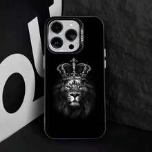 L-Lion Animal Phone Case For  17,16,15,14,13,12,11,Pro,Max,Plus,E,Air,Mini Black Tpu Cover.Holiday Phone Accessories. - Z8 - Xem 8