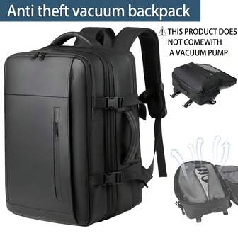 Carry-On Luggage Bag With Password Lock, Anti-Theft Backpack, Vacuum Compression Backpack, Expandable Dual Compartment Laptop Backpack For Men