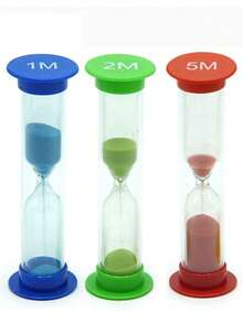 1 pieza/2 piezas/3 piezas Temporizador giratorio estilo europeo con ventosa, cuenta regresiva de 2+3 minutos, recordatorio de tiempo de cepillado de dientes de plástico, anti-caída, entrega aleatoria - Multicolor - Ver 5