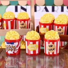Miniature Realistic 3D Popcorn Bucket, DIY Earring Accessory Material, Micro Landscape Prop, Resin Food Toy, DIY Jewelry Accessory, Doll House Decor, Desktop Ornament, Photography Prop, Micro Landscape Prop, Holiday Gift - Multicolor - View 3