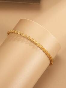 1 件 925 纯银简约时尚个性化流苏手链，送给女朋友的优雅礼物，适合女性日常佩戴