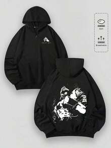Hoodie With Anime Graphic C Oraline Style Men, Soft And Breathable Sweatshirts Autumn Essentials Hoodie, Hoodie Women, Sweatshirts Women, Hoodies Men,'s Hoodie, Sweatshirts Men, Essentials Fear. - Black 2 - 查看 1