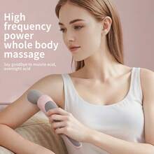 Portable Handheld Massager, USB Rechargeable Relaxation Massager, Soothes The Neck, Back, Thighs, And Waist, With Foot Vibration Relaxation, Suitable For Office Workers And Busy Professionals. - 亮粉紅色 - 查看 2