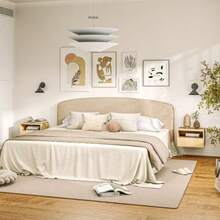 Set Of 2 HOMCOM Floating Bedside Tables, With Drawer, Open Shelf And Wall Unit For Bedroom Or Living Room, 45 X 35 X 27.5 Cm, Natural Wood - Khaki - View 6