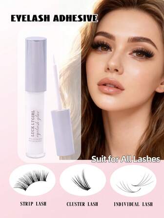 5ml Eyelash Glue,Eyelash Adhesive-Waterproof,Fast-Drying, Long-Lasting, For Lash Extensions, Ideal For Various False Lashes,Thin Brush On Applicator,Compact And Portable, A Perfect Gift For Girls And Women.