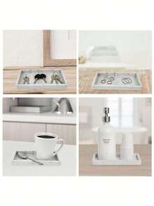 1pc Silicone Storage Tray - Kitchen Sink Sponge Storage Tray, Hole-Free Bathroom Sink Decorative Tray, Jewelry Tray, Jewelry Organizer, Storage Tray, Kitchen Supplies, Organization And Storage, Bathroom Decor, Easy To Clean For Back To School - Multicolor - View 6