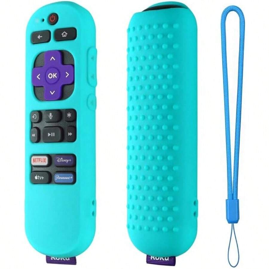 AWYYHi Color Silicone Remote Cover For Roku Streaming Stick 4k Roku Express 4K+ Remote Roku Voice Remote Official RCA1R 2023 Roku Express Remote Cover With Lanyard(Mint Green) - Xanh bạc hà - Xem 1