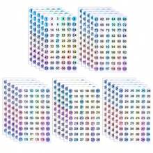 25 Sheets Number Stickers (Numbers 1-300), Self Adhesive Label Laser Stickers Waterproof Round Number Labels For Office Supplies, Organizing Nail Polish Bottles