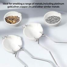 1/9 件套金属熔炼坩埚套装，包括陶瓷石英坩埚、夹柄、坩埚夹，金属熔炼套装，银匠入门级套装，可熔化金、银和其他金属