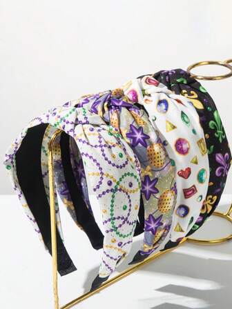 1pc Carnival Festival Hair Accessories,Hair Accesoriesfor Women,Accessories For Women,Carnival Knotted Headband For Women, Colorful Printed Personalized And Headband, Party Festival Hair Accessory ,Hair Band ,Diadema ,Hair Hoop