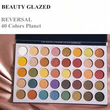 beauty glazed Paleta de Sombras com 40 Cores Matte, Brilhante, Metálica, Alta Pigmentação, Profissional, Nude, Bronze Natural Quente, Maquiagem Neutra Esfumaçada - Multicolorido - Visão 7