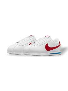 Nike Cortez BG 女款(GS)运动鞋 透气轻便 易洗 多功能 适合学校户外运动 白色/蓝色/红色 DM0950-115 - 白色/藍色/紅色 - 查看 2