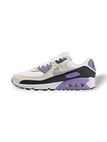 Nike Air Max 90 男士运动鞋 透气轻便 百搭 纯色 易洗 日常户外 白色/紫色/灰色/黑色 DM0029-114 - 白色/紫色/淺灰色/黑色 - 查看 1