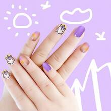 CZ 120pcs Nails Girls Press On Artificial Nail Tips Preglue Full Cover Short Cute False Nail Kits Lovely Christmas Gift For Little Girl Nail Art Decoration Animal Party 1613 - Bữa tiệc động vật - Xem 4