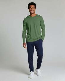 4 Pack: Men's Dry-Fit Active Athletic Long Sleeve Pocket Crew-Shirt Outdoors UPF 50 (S-5XLT), Breathable,-Wicking - Set 3 - View 3