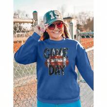 Women Plus Size Sports Sweatshirts - Football-blue4 + G - View 4