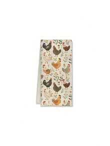 1/2/4pcs Extra Large Farmhouse Style Chicken And Rooster Kitchen Towels - Vintage Country Farm Decor Dish Cloths, Featuring Chicken And Floral Patterns, Soft Pastel Tones (Pink/Beige/Green/Brown/Gray/White) - Ideal Housewarming Gift For Chicken Lovers, Moms, Ladies - Machine Washable - 15.7 X 23.6 Inch Rectangular Towels With Charming Chicken And Rooster Designs, Suitable For Rustic Style Kitchens And Bathrooms - Beige - View 11