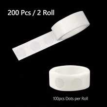 200/300入組透明雙面膠點（每卷100顆）,可重複使用的牆壁貼膠,適用於掛照片、氣球、手帳、手工雜誌等