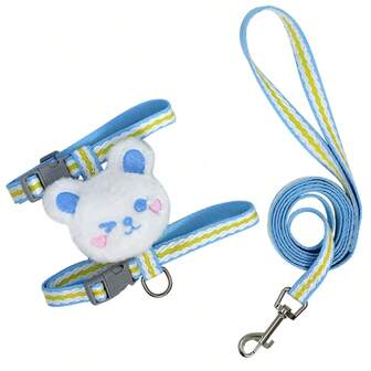 可调节猫咪胸背带，可爱猫咪胸带，防勒颈设计