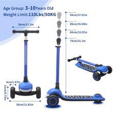 UBRAVOO Kids Scooters - Blue - View 3