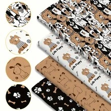 1 pièce Tissu matelassé à motif de patte de chien - 59 X 19,68 pouces (150 X 50 cm) Tissu polyester pré-coupé avec motif de patte de chiot - Convient pour la couture DIY, le scrapbooking, les nappes et l'artisanat - Nude - Voir 1
