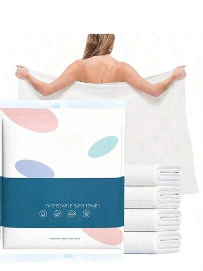 2/6/12 Pack Disposable Bath Towels, Large Size Portable Towels, Suitable For Travel, Beach, Shower, Swimming, Hiking And Camping