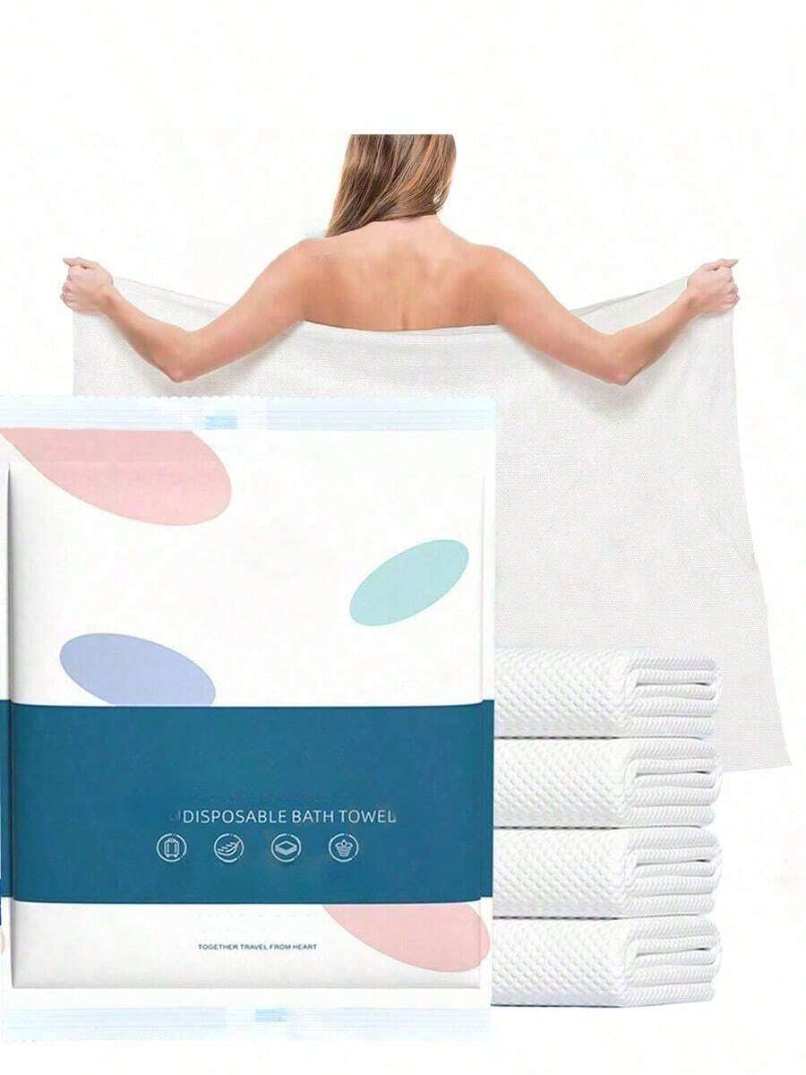 2/6/12条装一次性浴巾，大号便携浴巾，适合旅行、海滩、淋浴、游泳、徒步旅行和露营