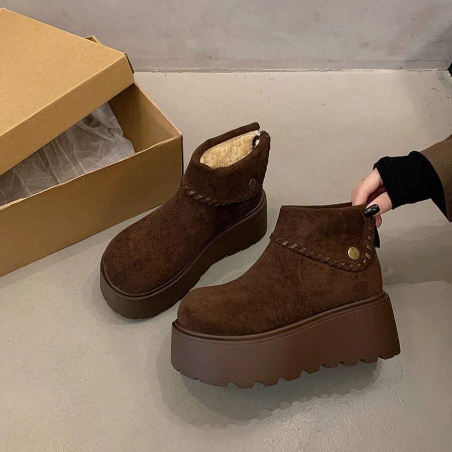 Women Snow Sneakers - 咖啡色 - 查看 1